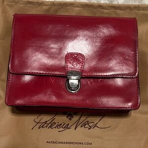 Patricia Nash deep Red crossbody Leather bag
